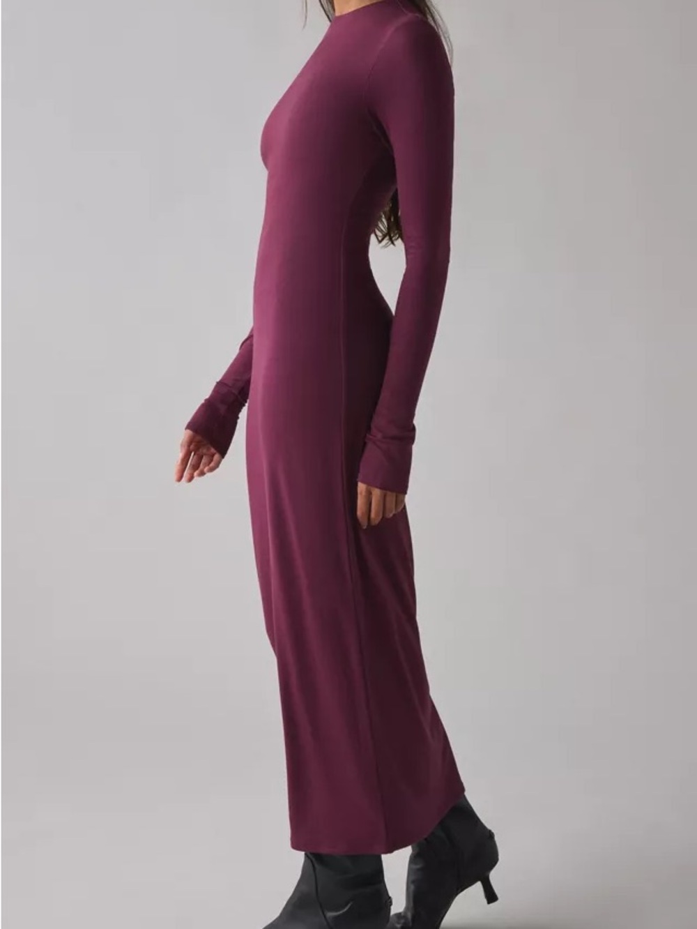 G.H. Bass & Co. Long-Sleeve Maxi Dress in Plum